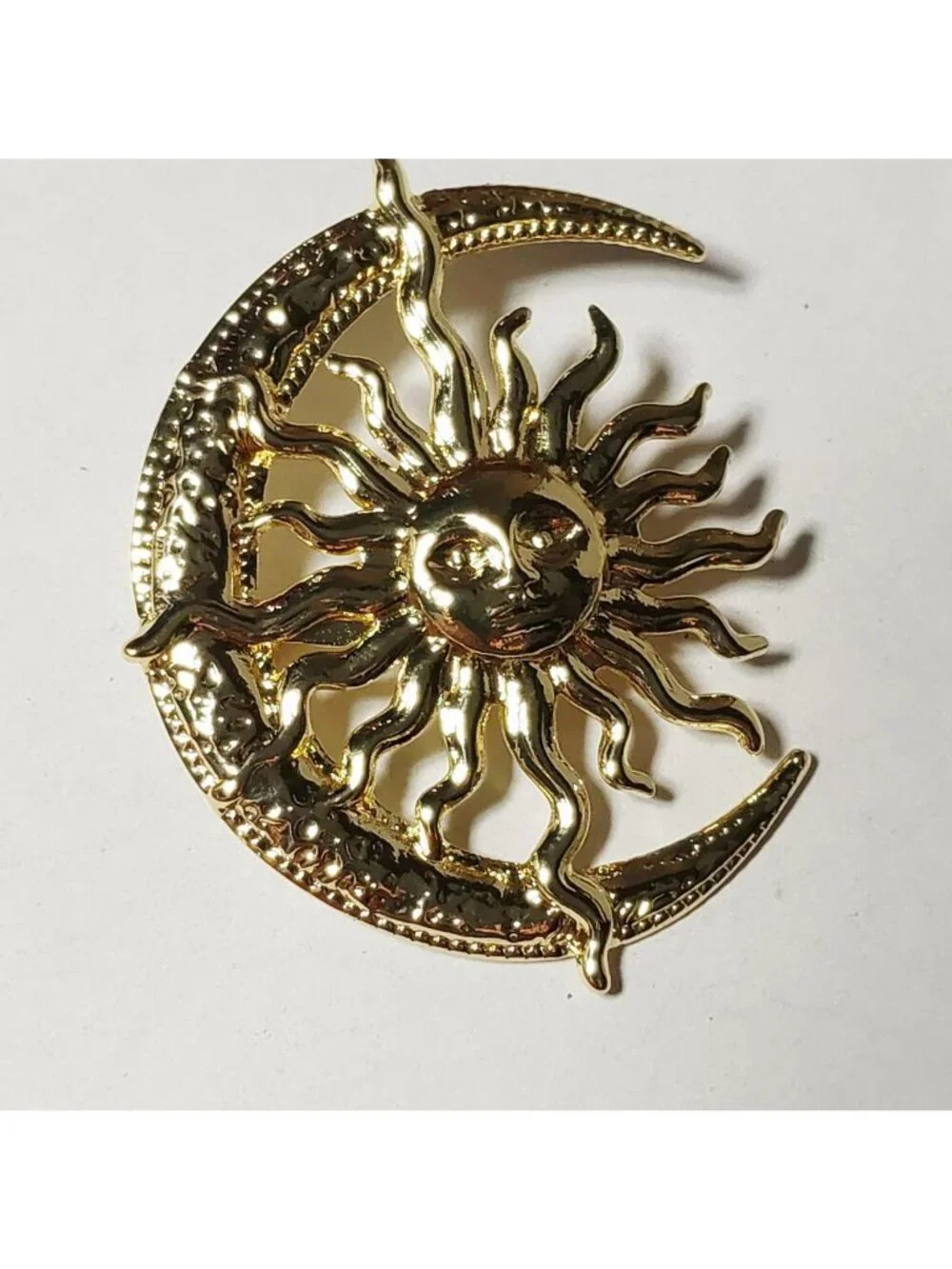 Sun And Moon Brooch Gold
